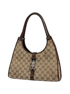 Gucci GG Pattern Jackie Line Shoulder Bag Canvas Brown